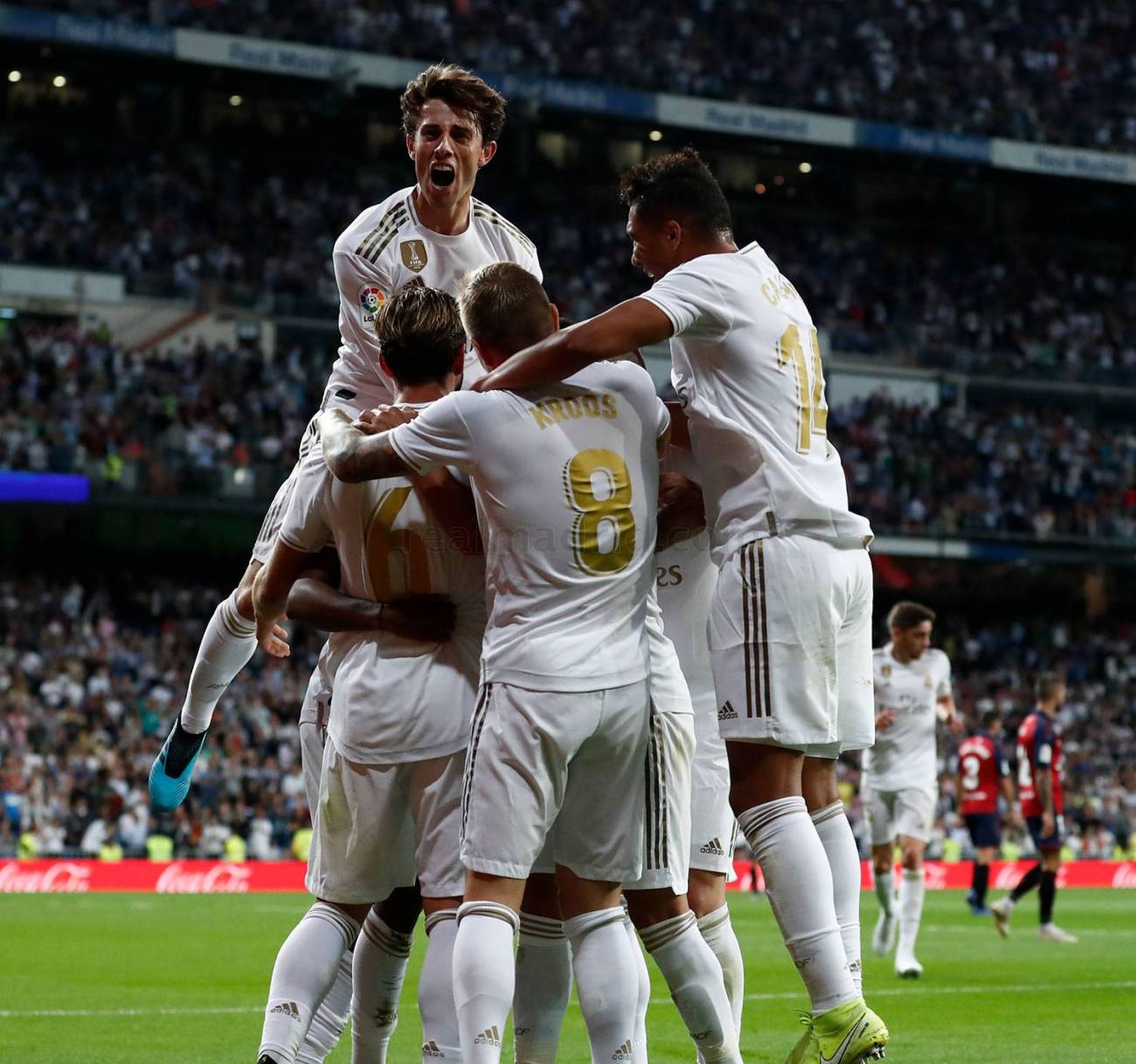 celebración segundo gol